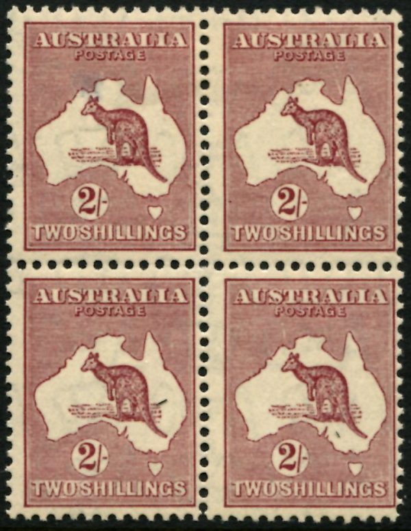AUSTRALIA - 1935 ROO Cof A WMK 2/- 'MAROON' VARIETY MH/MVLH SG134 Cv $100+ [B2525]