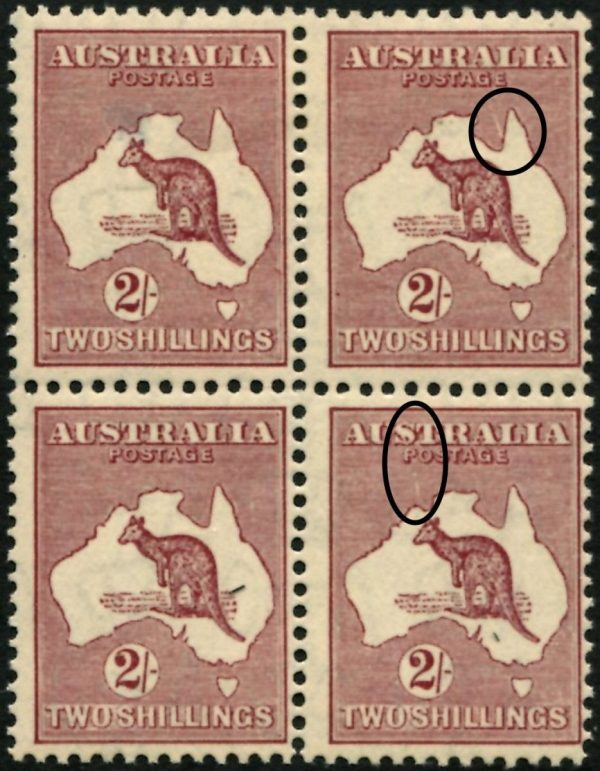 AUSTRALIA - 1935 ROO Cof A WMK 2/- 'MAROON' VARIETY MH/MVLH SG134 Cv $100+ [B2525]