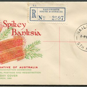 AUSTRALIA - 1960 2/5d 'SPIKEY BANKSIA' Registered WESLEY FDC [C2505]
