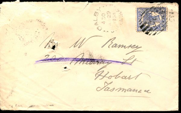QUEENSLAND 1904 - 2d BLUE TATTERSALL's Cover - 290 Murray Street, Hobart [L0004]