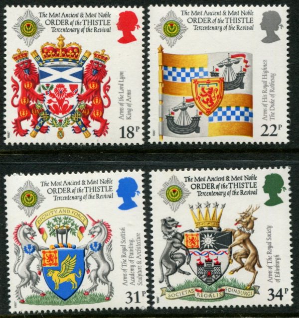 GREAT BRITAIN - 1987 'ORDER OF THE THISTLE' Set of 4 MNH [D1636]