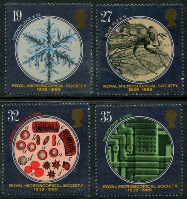 GREAT BRITAIN - 1989 '150th ANNIVERSARY ROYAL MICROSCOPICAL SOCIETY' Set of 4 MNH [D1601]