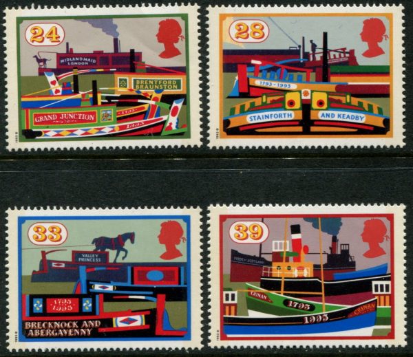 GREAT BRITAIN - 1993 'INLAND WATERWAYS' Set of 4 MNH [E4313]