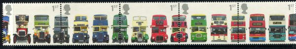 GREAT BRITAIN - 2001 'ANNIVERSARY OF 1ST DOUBLE DECKER BUS' Strip of 5 MNH [E4154]