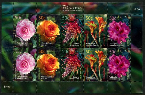 AUSTRALIA - 2003 ‘HORTICULTURE - BLOOMS’ Sheetlet of 10 CTO SG2287-91 [B2810]