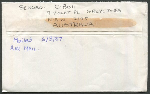 AUSTRALIA - 1987 $1 Fruit on international cover to Finland [C2816]