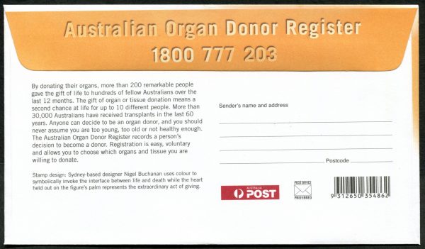 AUSTRALIA - 2008 'ORGAN & TISSUE DONATION' First Day Cover [C1335]