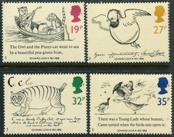 GREAT BRITAIN - 1988 'EDWARD LEAR - A Nonsense Song' Set of 4 MNH [D3216]