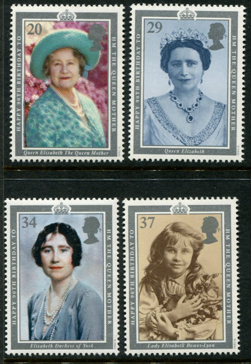 GREAT BRITAIN – 1990 ‘QUEEN MOTHER’S 90th BIRTHDAY’ Set of 4 MNH [D0827 ...