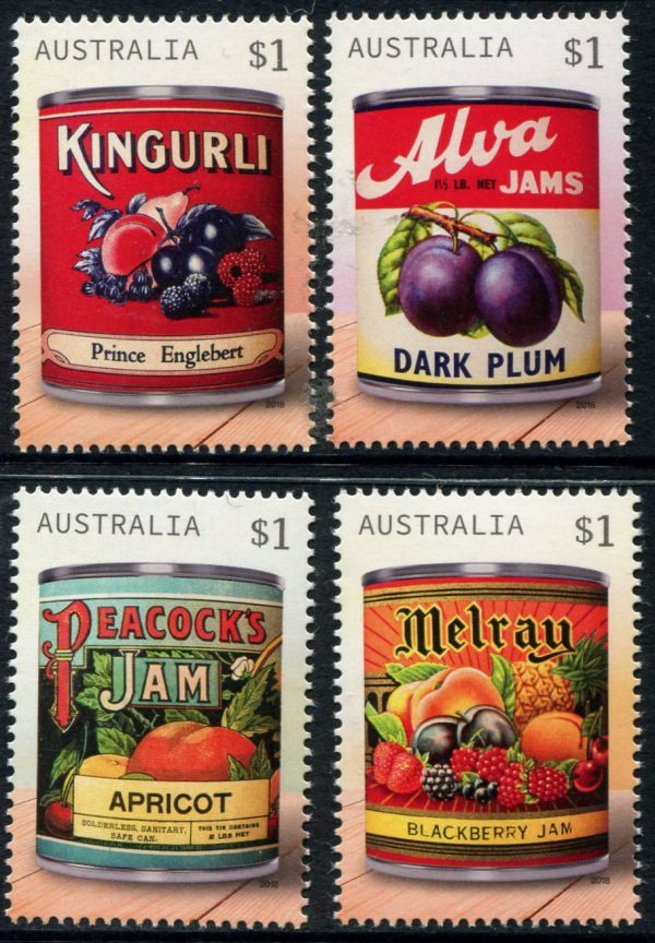 AUSTRALIA - 2018 'VINTAGE JAM LABELS' Set of 4 MNH [B9388]
