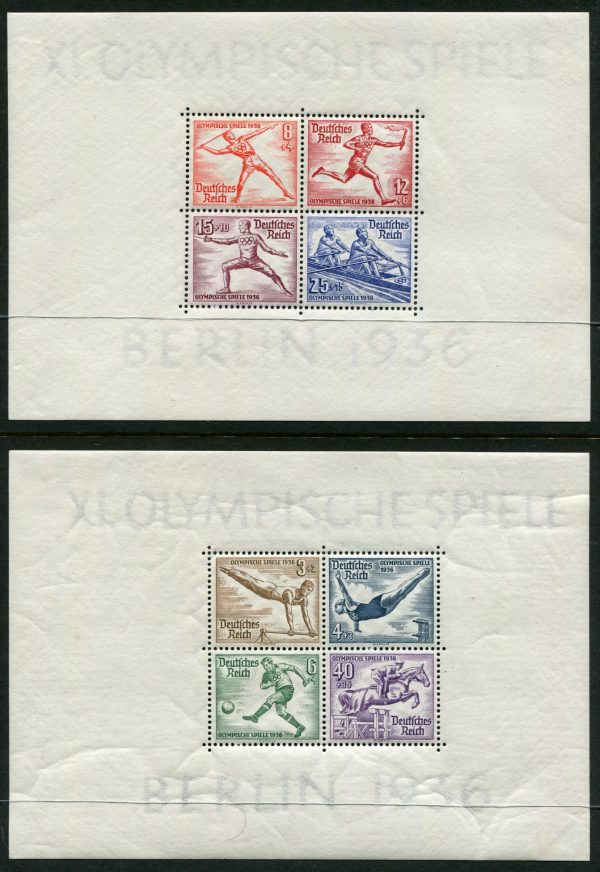 GERMANY - 1936 OLYMPICS Miniature Sheets x2 MNH SG613a Cv £350 [B4046]