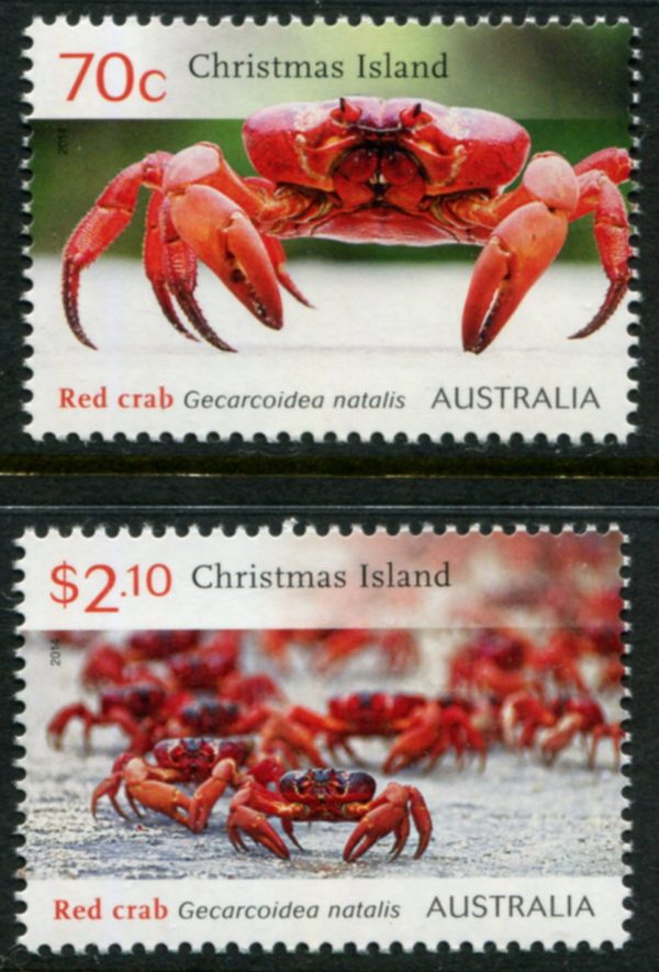 CHRISTMAS ISLAND - 2014 'RED CRAB MIGRATION' Pair MNH [E6811]