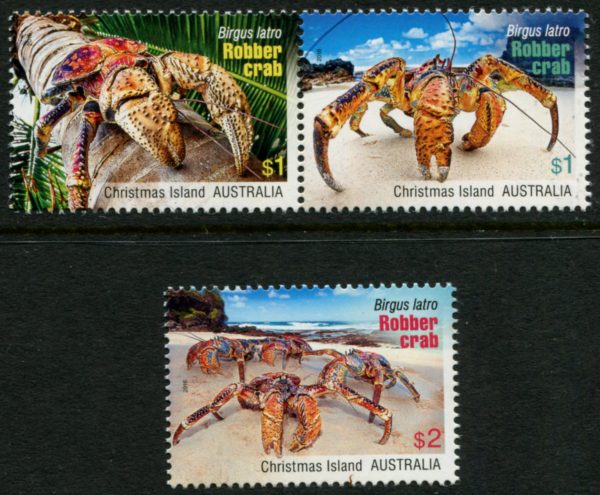 CHRISTMAS ISLAND - 2016 'ROBBER CRABS' Set of 3 MNH [F0149]