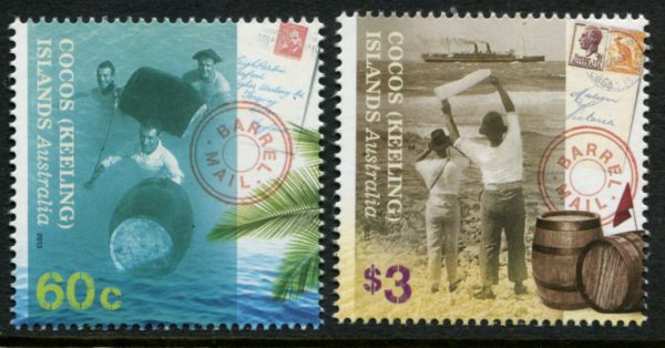 COCOS (KEELING) ISLANDS - 2013 'BARREL MAIL' Pair MNH [E7352]