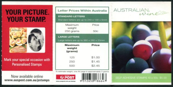 AUSTRALIA - 2005 'AUSTRALIAN WINES' Booklet of 10 Mint [E4120]