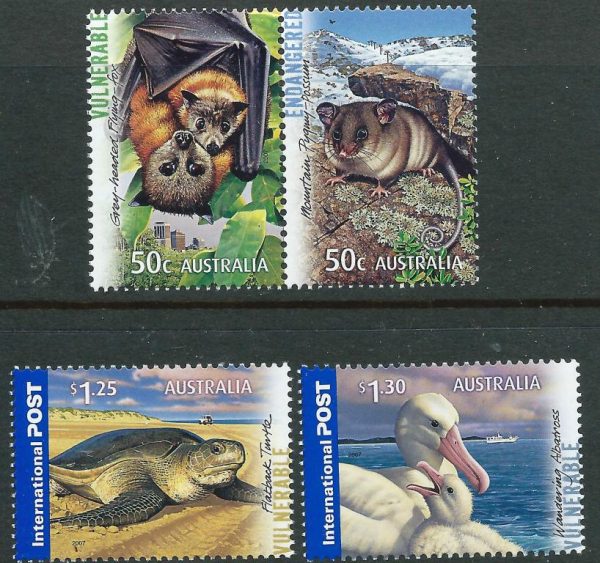 AUSTRALIA - 2007 'THREATENED WILDLIFE' Set of 4 MNH [E6364]