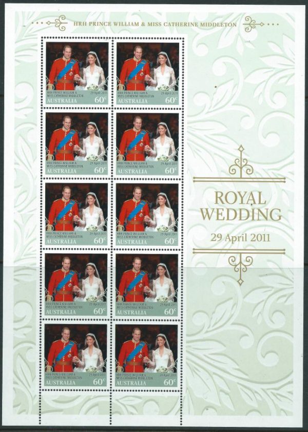 AUSTRALIA - 2011 'ROYAL WEDDING' Sheetlet of 10 MNH [E3454]