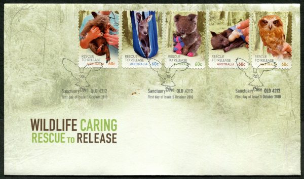 AUSTRALIA - 2010 'WILDLIFE CARING RESCUE TO RELEASE' Self Adhesive First Day Cover [C1522^]