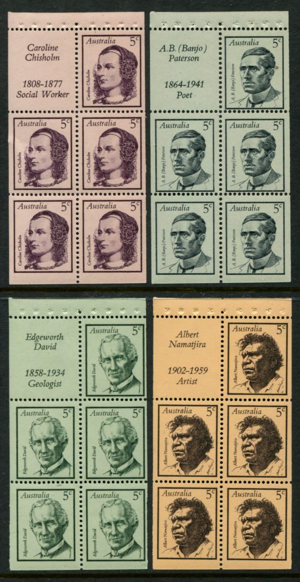 AUSTRALIA - 1969 'FAMOUS AUSTRALIANS - PM's' Set of 4 Booklet Panes MNH [D2584]