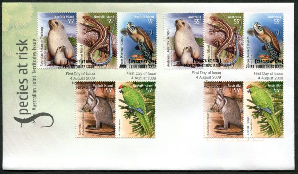 AUSTRALIA - 2009 'SPECIES AT RISK' Territory Joint Issue Double First Day Cover [C1654]