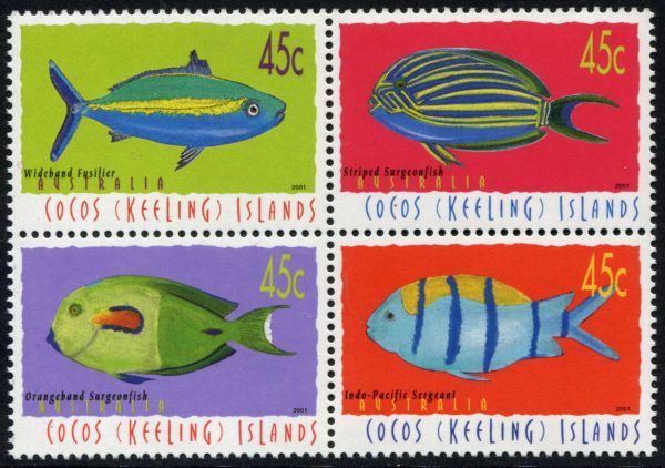 COCOS (KEELING) ISLANDS - 2001 'MARINE LIFE' Block of 4 MNH [B5883]