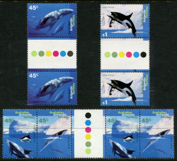 AAT - 1995 'DOLPHINS & WHALES' Gutter pairs MNH [F0701]