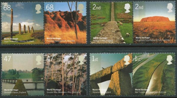 GREAT BRITAIN - 2005 'WORLD HERITAGE SITES JOINT ISSUE AUSTRALIA' Set of 8 MNH [E7074]