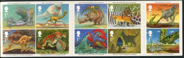 GREAT BRITAIN - 2002 'CENTENARY OF RUDYARD KIPLING STORIES' Self Adhesive Booklet Set of 10 Mint [E4966]