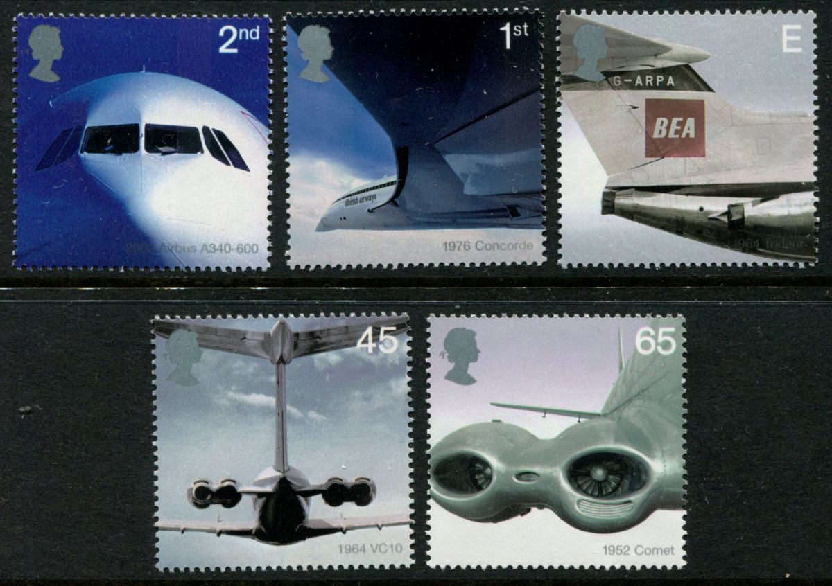 GREAT BRITAIN – 2002 ’50TH ANNIVERSARY OF PASSENGER JET AVIATION’ Set ...