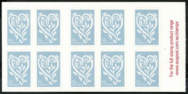 AUSTRALIA - 2009 'WITH LOVE - Filigree Heart' Self Adhesive Booklet of 10 Mint [B6314]