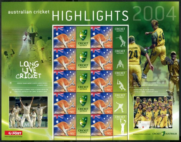 AUSTRALIA - 2004 'CRICKET HIGHLIGHTS' Sheetlet MNH [F0030]