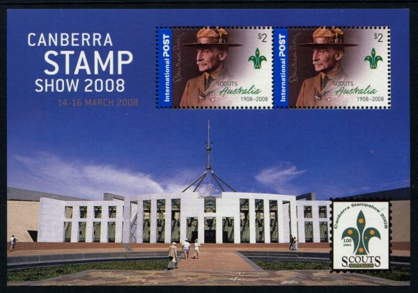 AUSTRALIA - 2008 'CANBERRA STAMP SHOW - Scouts - Lord Baden Powell' Miniature Sheet MNH [E9027]