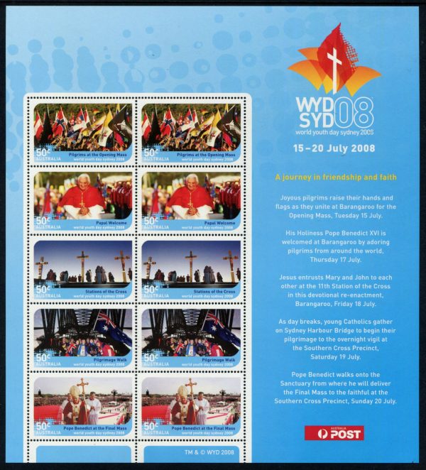 AUSTRALIA - 2008 'WORLD YOUTH DAY' Sheetlet MNH [D7231]