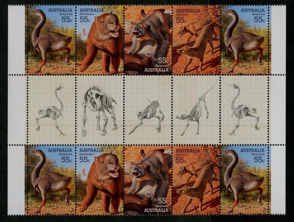 AUSTRALIA - 2008 'MEGA FAUNA' Gutter strip MNH [E9388]