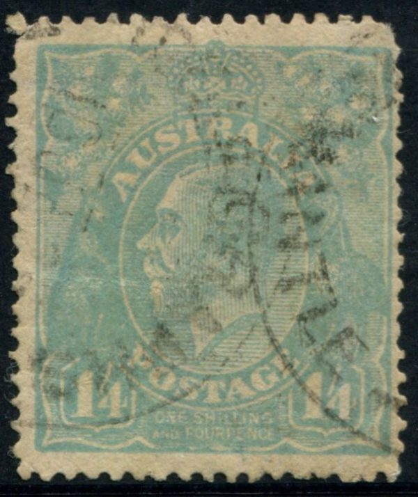 AUSTRALIA - 1920 KGV Single Wmk 1/4d 'GREEN-BLUE' SG66 GU Cv $41[B6920]