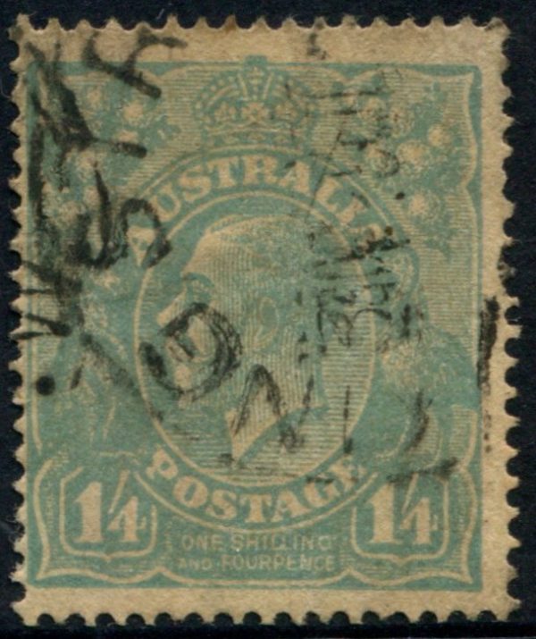 AUSTRALIA - 1920 KGV Single Wmk 1/4d 'GREEN-BLUE' SG66 GU Cv $42[B6921]