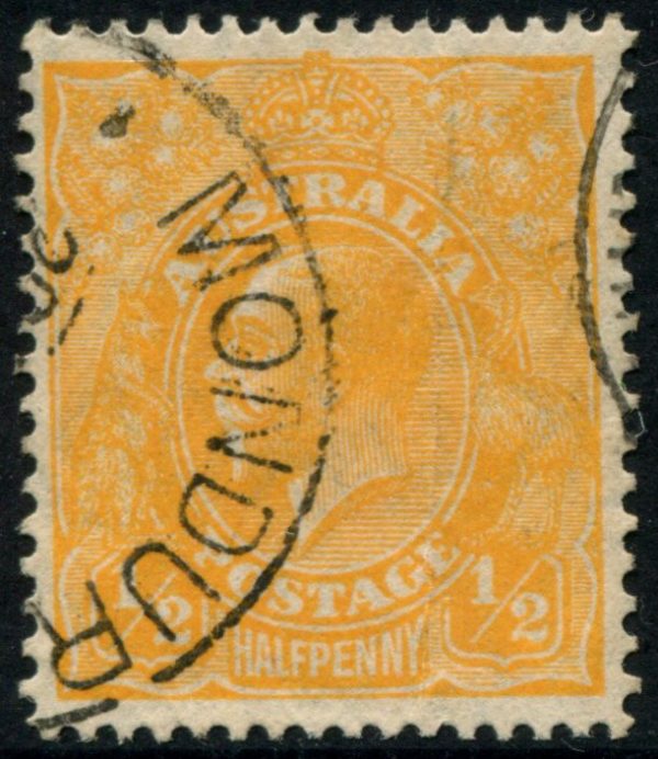 AUSTRALIA - 1928 KGV SM Wmk ½d 'ORANGE' SG94 FU Cv $5 [B6958]