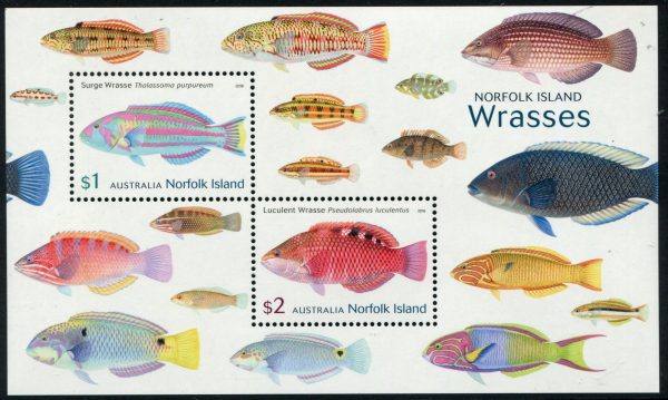 NORFOLK ISLAND - 2018 'FISH - WRASSES' Miniature Sheet MNH [E6959]