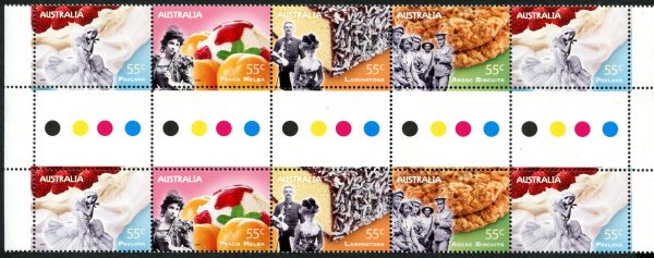 AUSTRALIA - 2009 'NOT JUST DESSERTS' Gutter strip of 10 MNH [B7213]