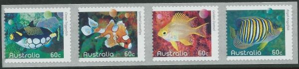 AUSTRALIA - 2010 'REEF FISH' Part I Self Adhesive strip of 4 Mint [B6648]