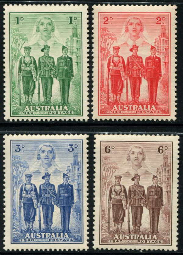 AUSTRALIA - 1940 AIF Set to 6d 'BROWN' MVLH SG196-199 Cv £50 [B7374]