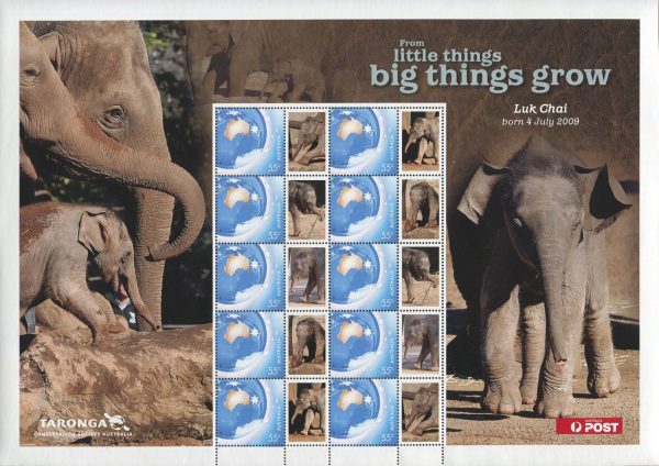 AUSTRALIA - 2009 'BABY ELEPHANT - Luk Chai' Taronga Conservation Sheetlet MNH [C3162]