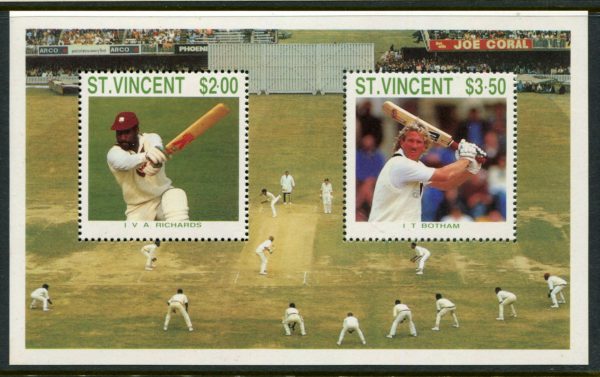 ST VINCENT - 1988 'CRICKETERS of INTERNATIONAL SEASON' Miniature Sheet MNH [B7614]