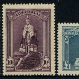 AUSTRALIA - 1949 ROBES to £1 'SLATE' Thin Paper MNH SG176a-178a Cv £130 [B8734]