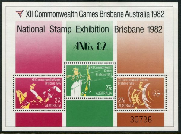 AUSTRALIA - 1982 'COMMONWEALTH GAMES' ANPex '82 Overprint Miniature Sheet MNH [B9011]