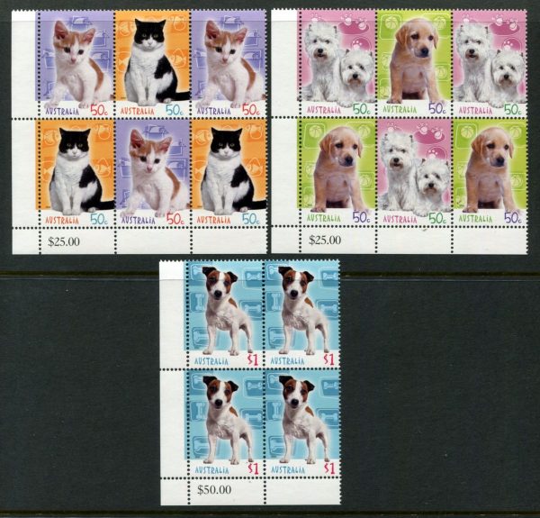 AUSTRALIA - 2004 'CATS & DOGS' Set in Corner Blocks MNH [B8637]