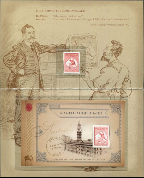 AUSTRALIA - 2013 'KANGAROO & MAP' Miniature Sheet & Stamp Presentation Pack MNH [E6171]