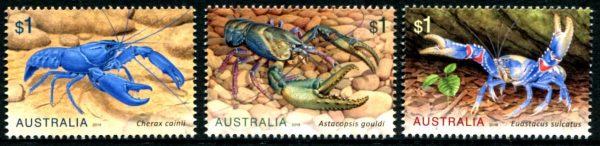 AUSTRALIA - 2019 'FRESHWATER CRAYFISH' Set of 3 MNH [F1278]