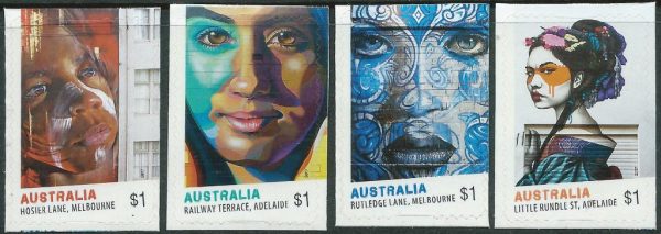 AUSTRALIA - 2017 'STREET ART' Self Adhesive Set of 4 Mint [D4619]