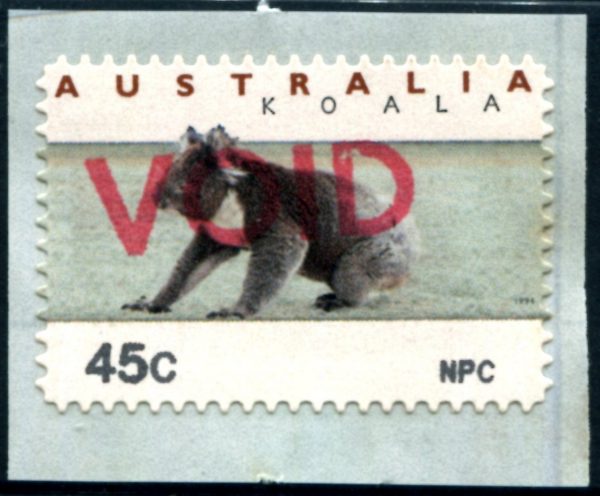 AUSTRALIA - 1994 VOID 45c 'NPC' Counter Printed Stamp MNH [D0294]